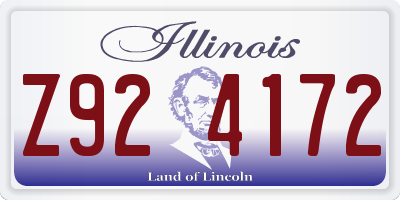 IL license plate Z924172