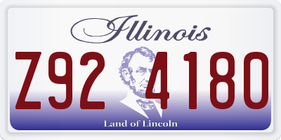 IL license plate Z924180