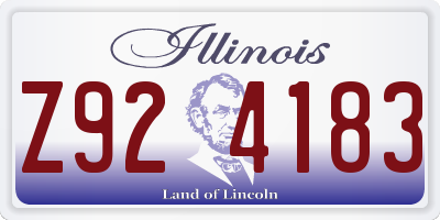 IL license plate Z924183