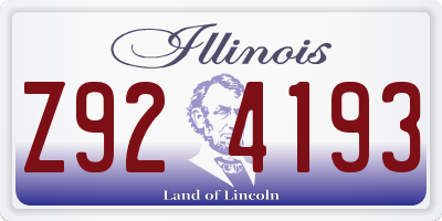 IL license plate Z924193