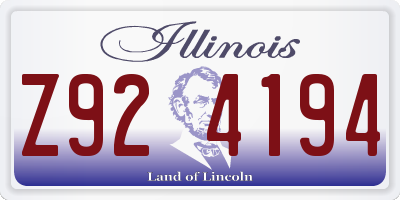 IL license plate Z924194