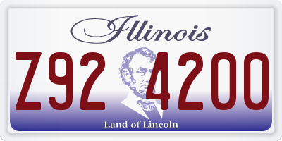 IL license plate Z924200