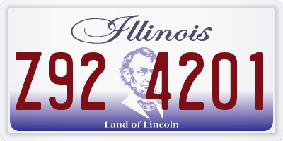 IL license plate Z924201