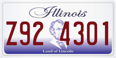 IL license plate Z924301