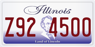 IL license plate Z924500