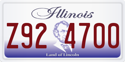 IL license plate Z924700