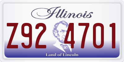 IL license plate Z924701