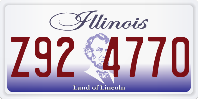 IL license plate Z924770