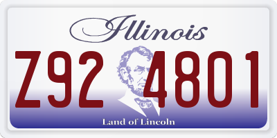 IL license plate Z924801