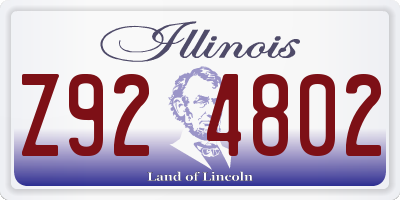 IL license plate Z924802