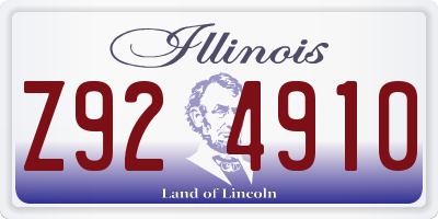 IL license plate Z924910