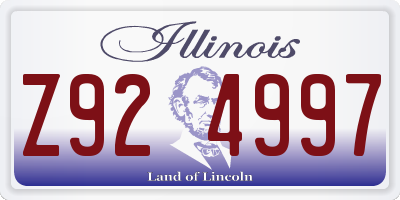 IL license plate Z924997