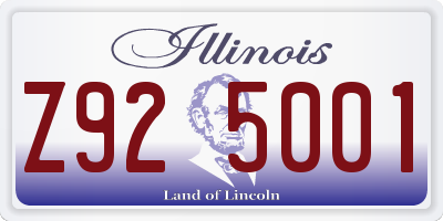IL license plate Z925001