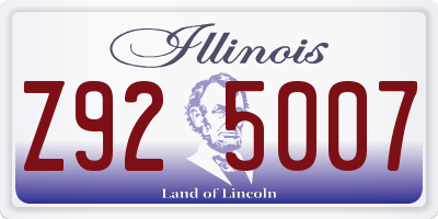 IL license plate Z925007