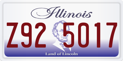 IL license plate Z925017