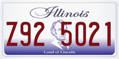 IL license plate Z925021