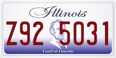 IL license plate Z925031