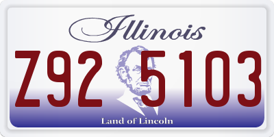 IL license plate Z925103