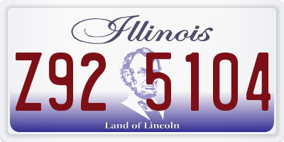 IL license plate Z925104