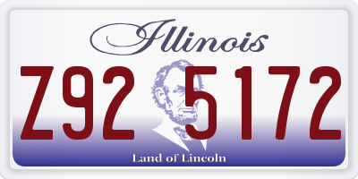 IL license plate Z925172