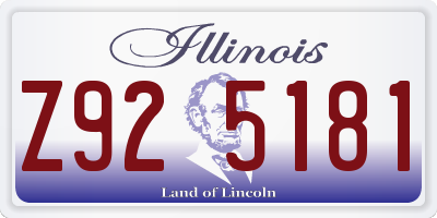 IL license plate Z925181