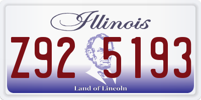 IL license plate Z925193