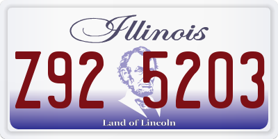IL license plate Z925203