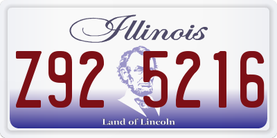IL license plate Z925216