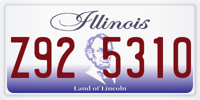 IL license plate Z925310