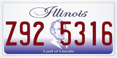IL license plate Z925316