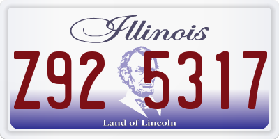 IL license plate Z925317