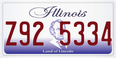 IL license plate Z925334