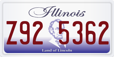 IL license plate Z925362