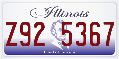 IL license plate Z925367