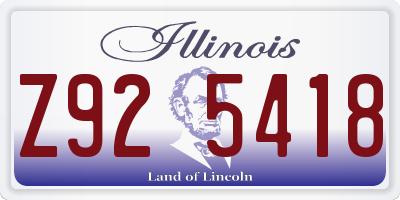 IL license plate Z925418