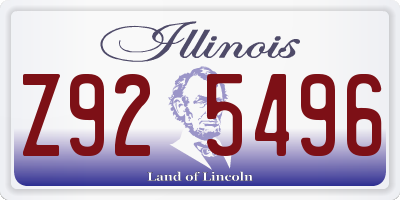 IL license plate Z925496