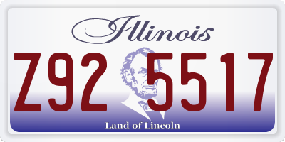 IL license plate Z925517