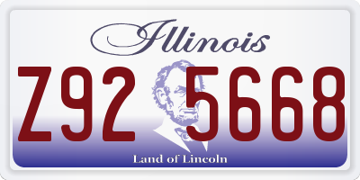 IL license plate Z925668
