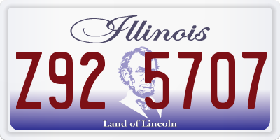 IL license plate Z925707