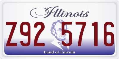 IL license plate Z925716