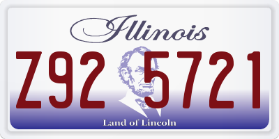 IL license plate Z925721