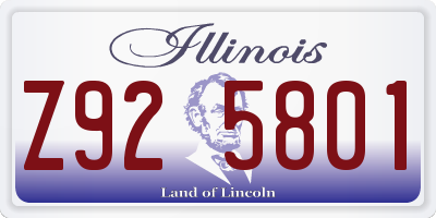 IL license plate Z925801