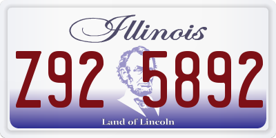 IL license plate Z925892