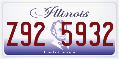 IL license plate Z925932