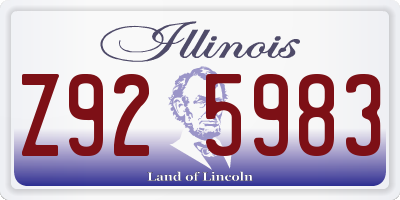 IL license plate Z925983