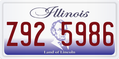 IL license plate Z925986