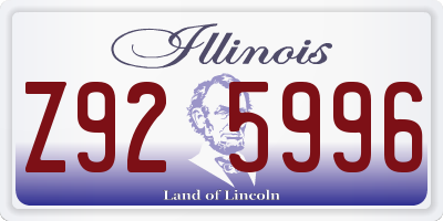 IL license plate Z925996