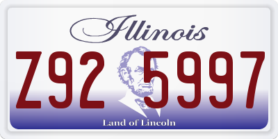 IL license plate Z925997