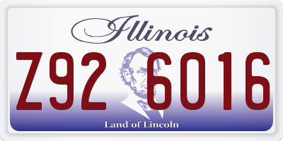IL license plate Z926016