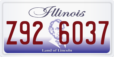 IL license plate Z926037